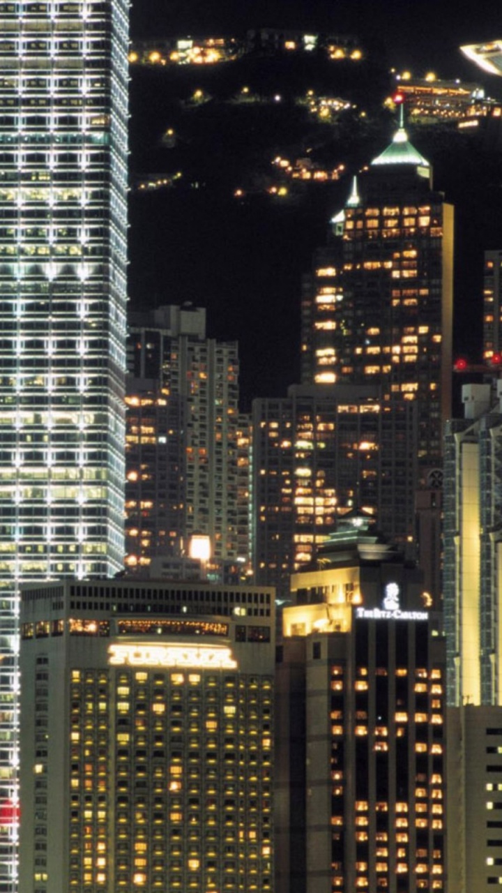 Bâtiments de la Ville Pendant la Nuit. Wallpaper in 720x1280 Resolution