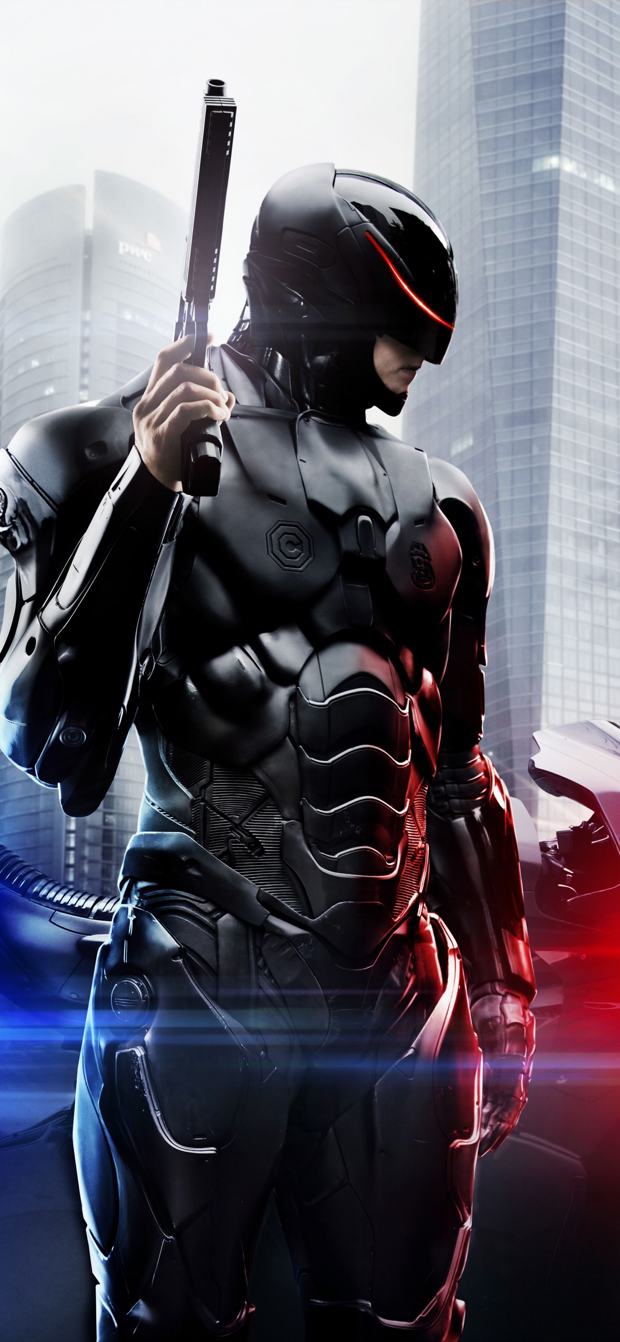 Hombre en Traje Negro y Rojo Con Rifle Negro. Wallpaper in 1242x2688 Resolution