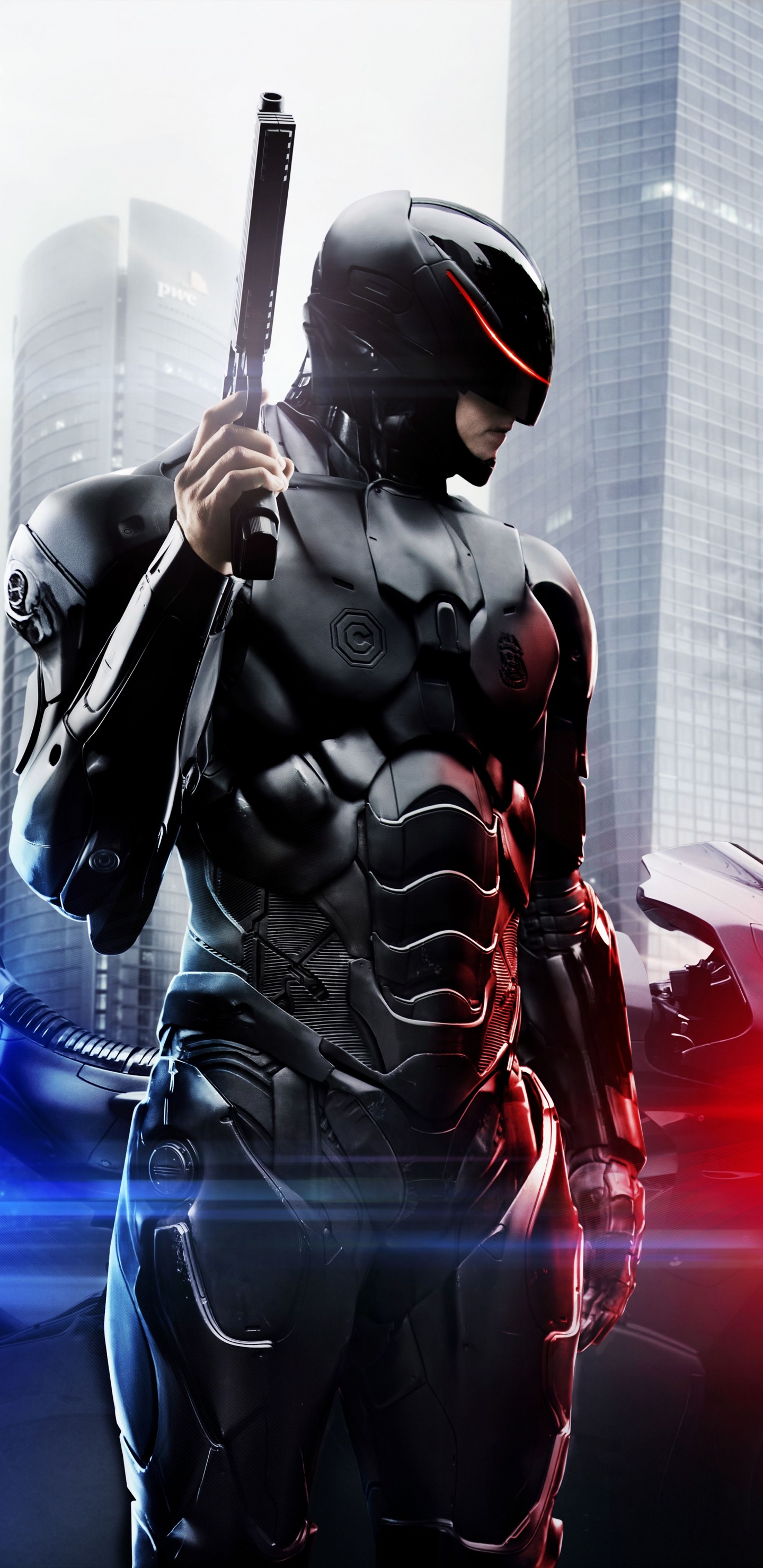 Hombre en Traje Negro y Rojo Con Rifle Negro. Wallpaper in 1440x2960 Resolution