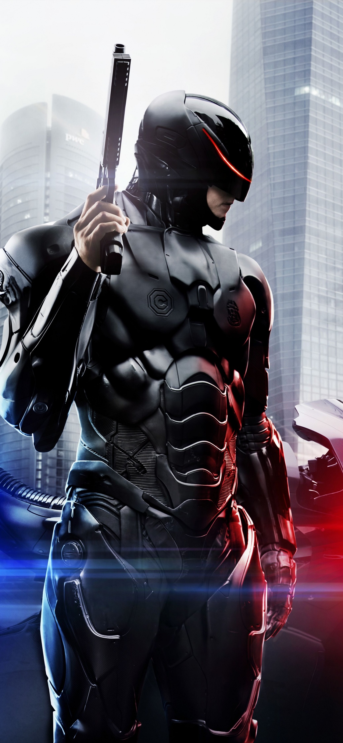 Mann im Schwarz-roten Anzug Mit Schwarzem Gewehr. Wallpaper in 1125x2436 Resolution