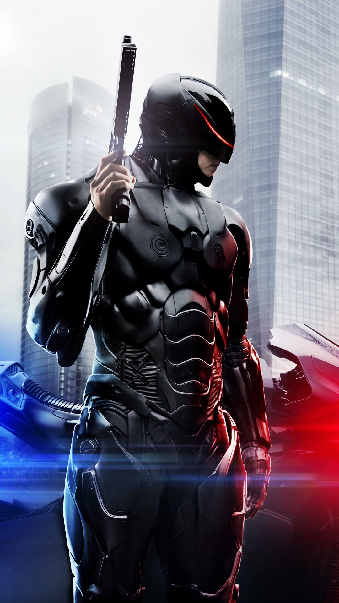 Man in Black and Red Suit Holding Black Rifle. Wallpaper in 1080x1920 Resolution