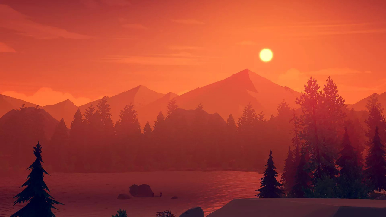 Firewatch Sunset, Firewatch, in The Valley of Gods, Campo Santo, Playstation 4. Wallpaper in 1280x720 Resolution
