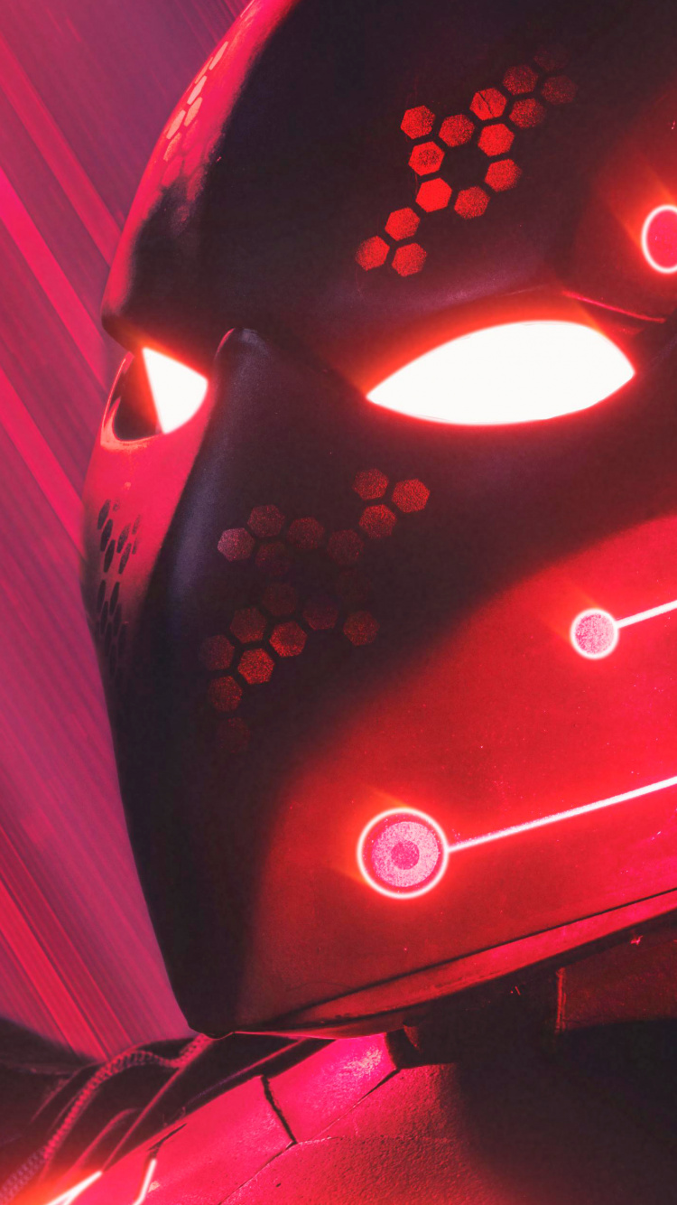 Black Mask With Red Light. Wallpaper in 750x1334 Resolution
