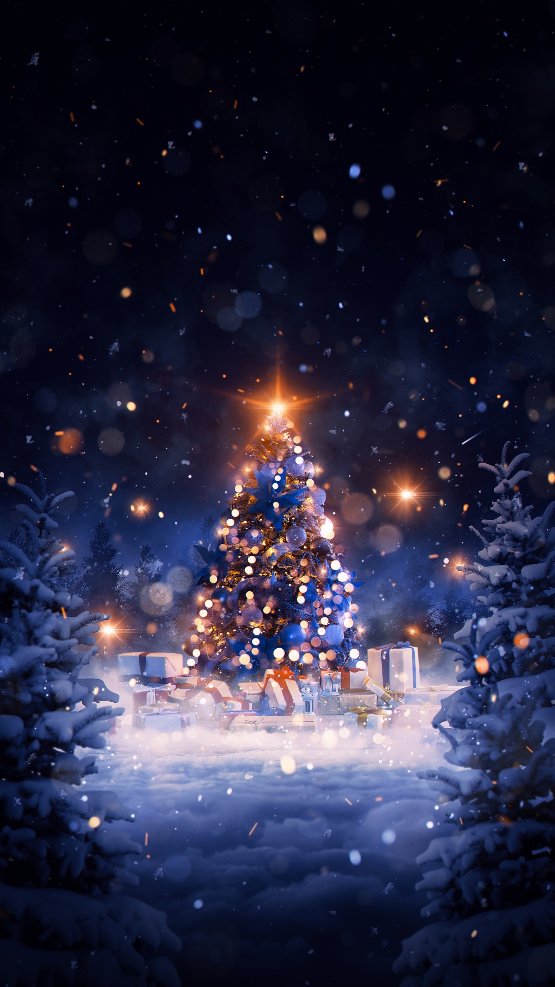 Nature, Christmas Tree, Christmas, Water, Cloud. Wallpaper in 1080x1920 Resolution