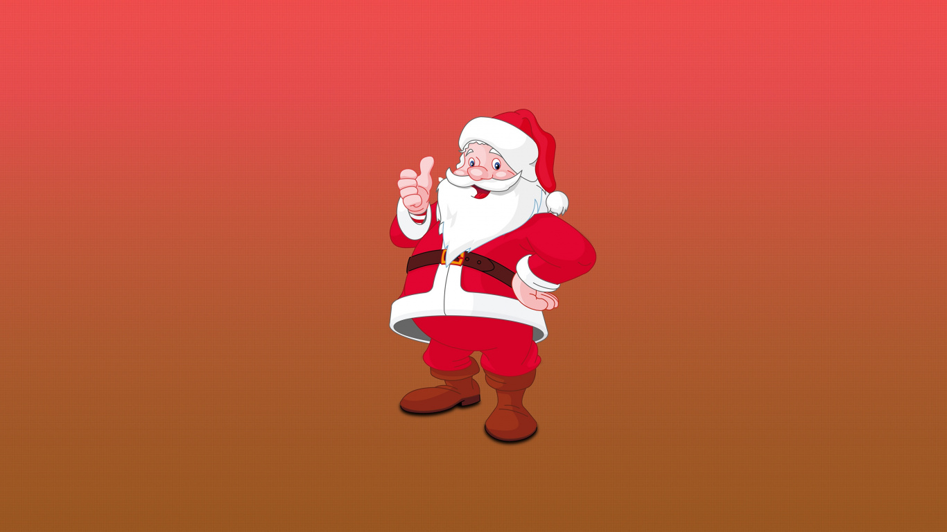 Santa Claus, Illustration, Ded Moroz, Christmas Day, Red. Wallpaper in 1366x768 Resolution
