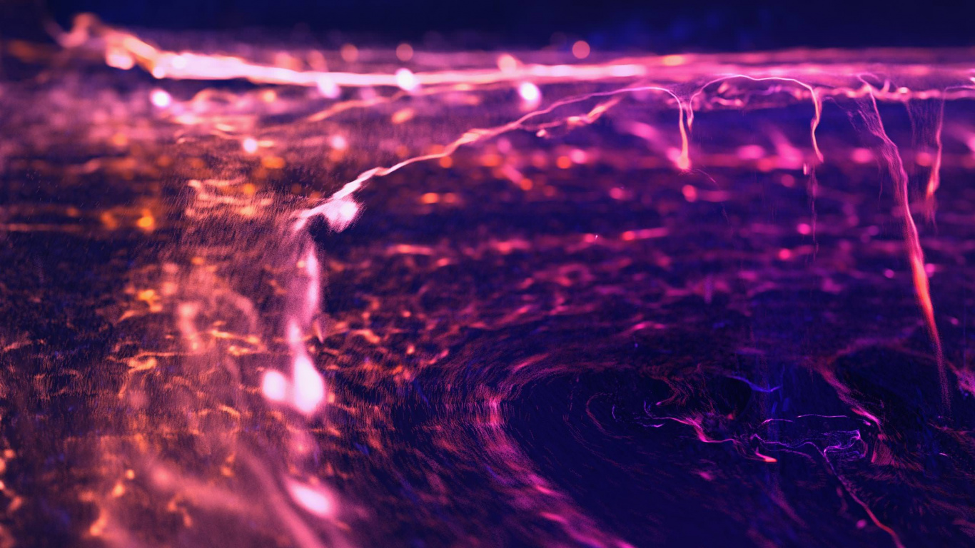 Luces Rojas y Amarillas Durante la Noche. Wallpaper in 1366x768 Resolution