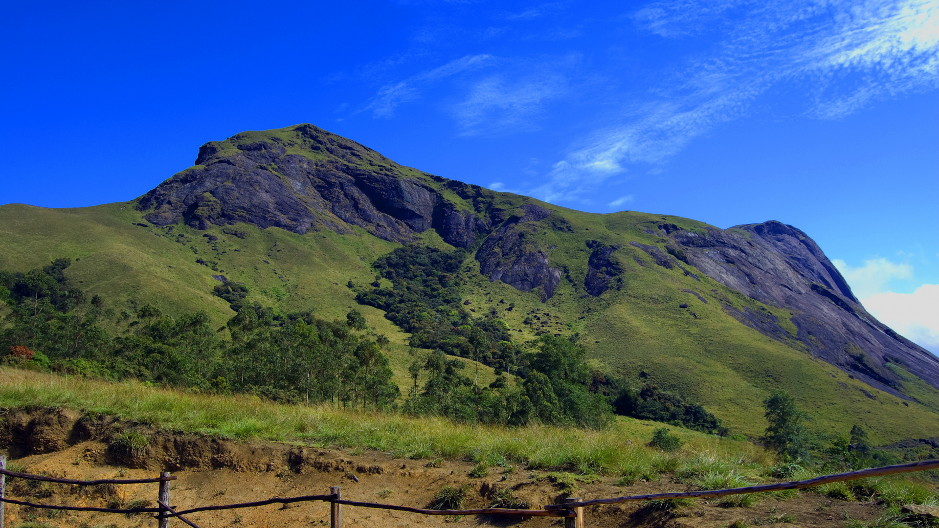 Green Mountain Under Blue Sky During Daytime. Wallpaper in 1920x1080 Resolution