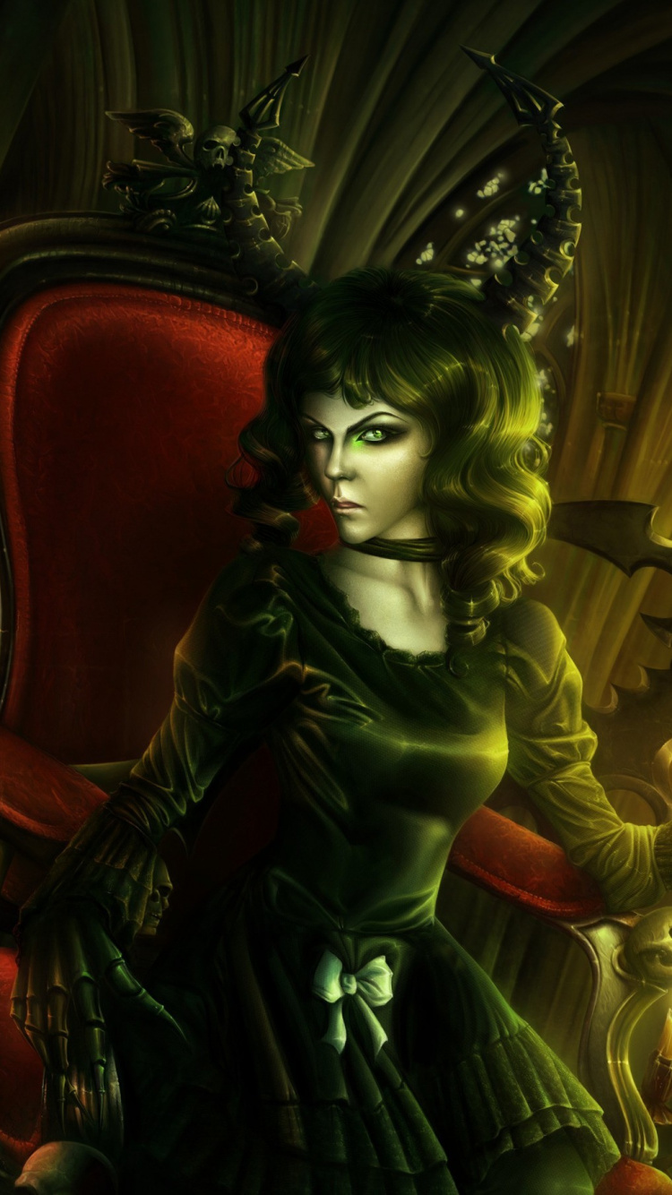 Femme en Robe Verte Tenant Une Illustration de Livre. Wallpaper in 750x1334 Resolution