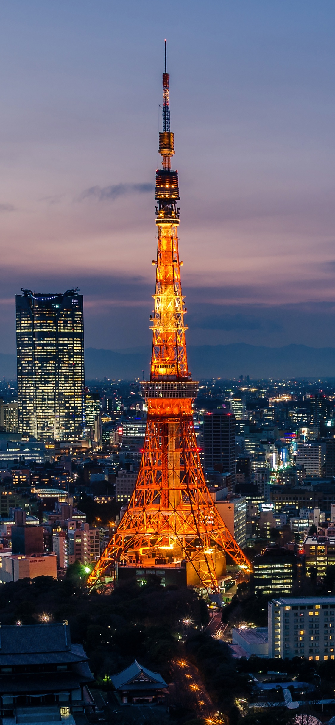 Eiffel Tower in Paris During Night Time. Wallpaper in 1125x2436 Resolution