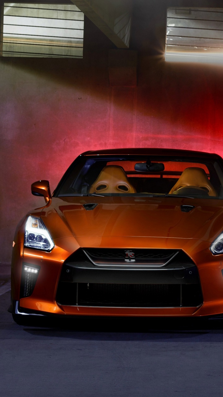 Orange Porsche 911 on Tunnel. Wallpaper in 720x1280 Resolution