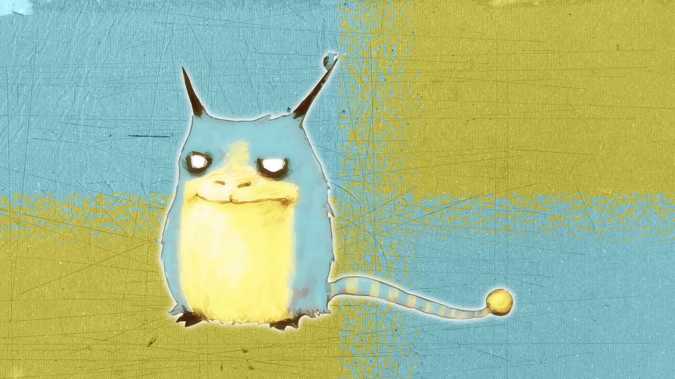 Personaje de Dibujos Animados de Pájaro Blanco y Amarillo. Wallpaper in 1366x768 Resolution