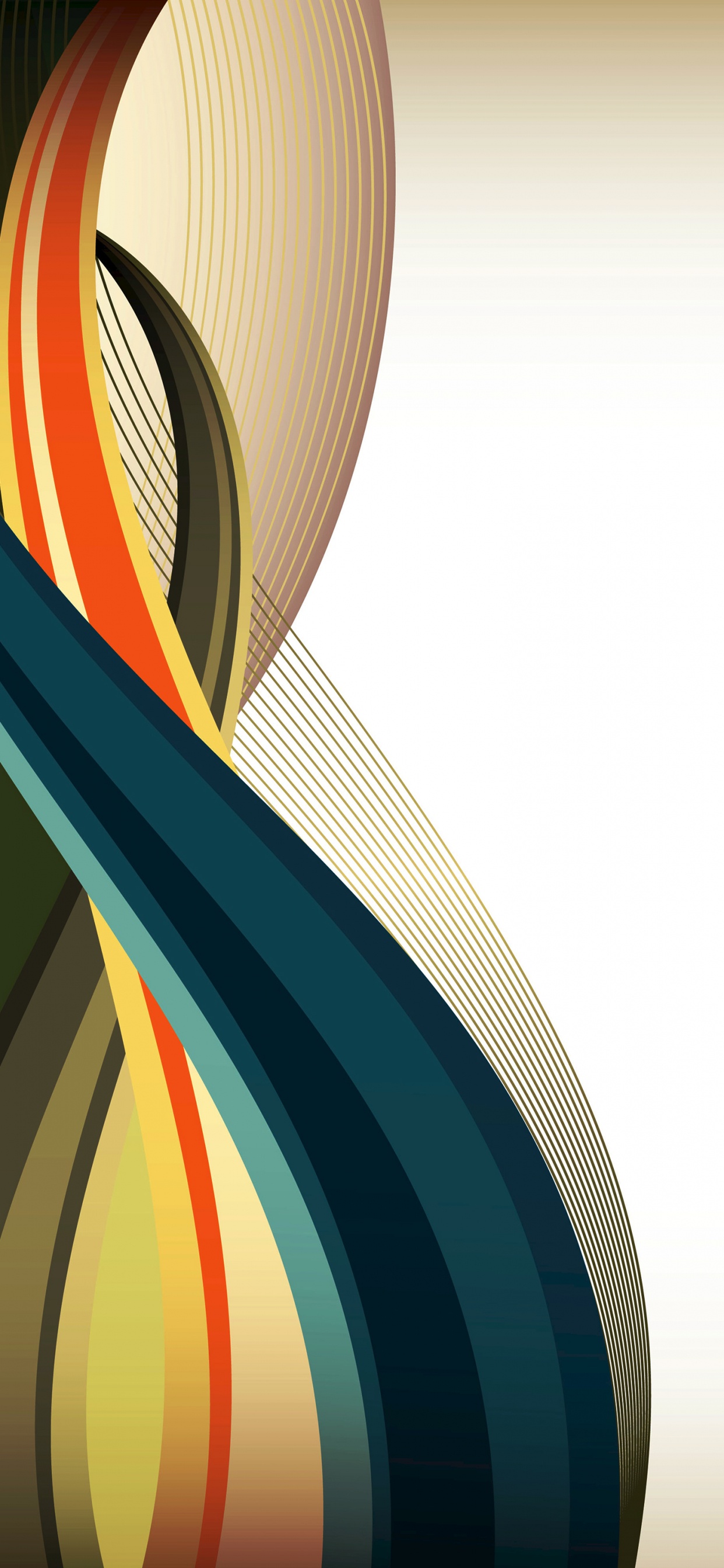 Lignes Courbes, Angle, Ligne, Orange, Art. Wallpaper in 1242x2688 Resolution