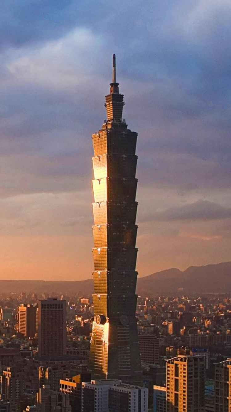 台北101, 城市景观, 城市, 大都会, 天际线 壁纸 750x1334 允许