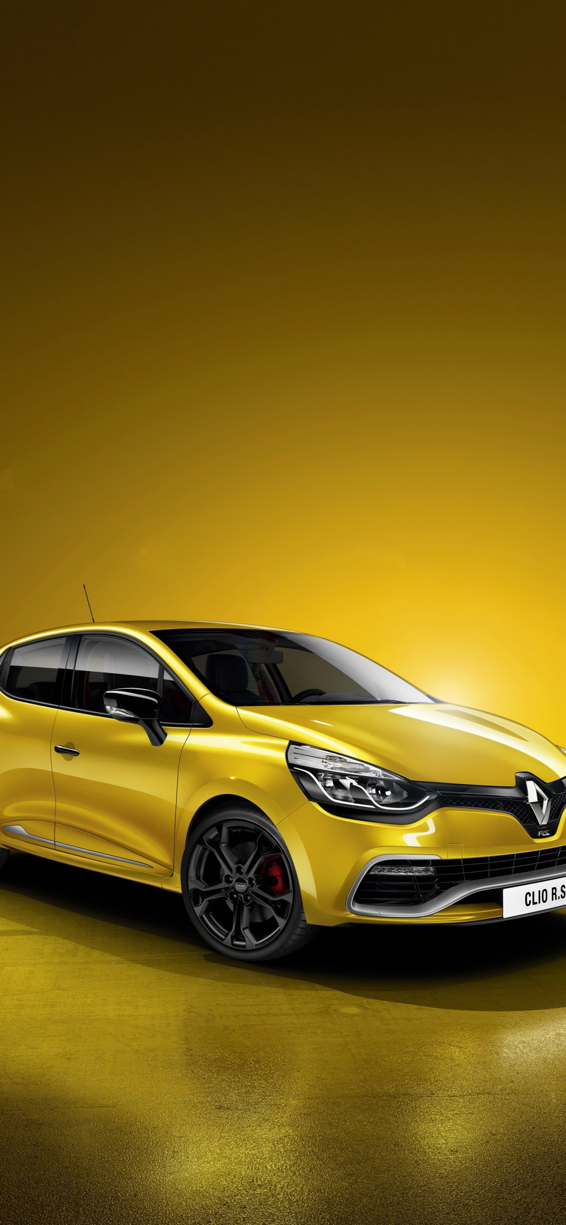 Yellow Mercedes Benz c Class Coupe. Wallpaper in 1125x2436 Resolution