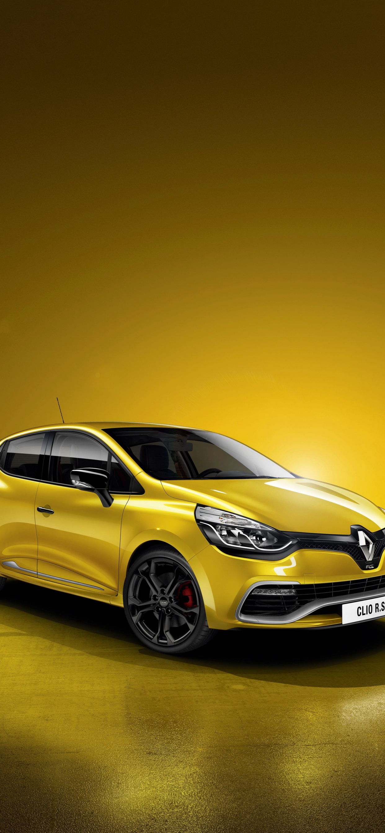 Yellow Mercedes Benz c Class Coupe. Wallpaper in 1242x2688 Resolution