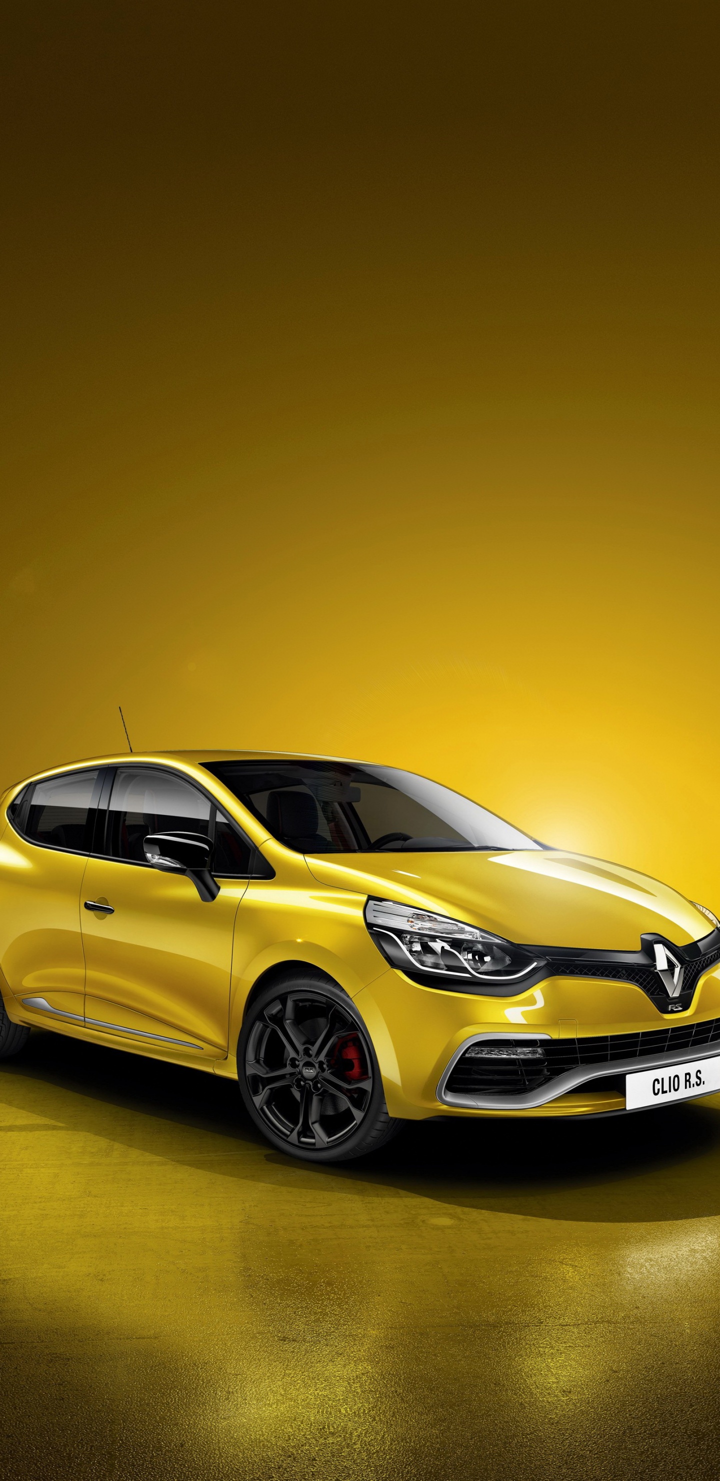 Amarillo Mercedes Benz Clase c Coupe. Wallpaper in 1440x2960 Resolution