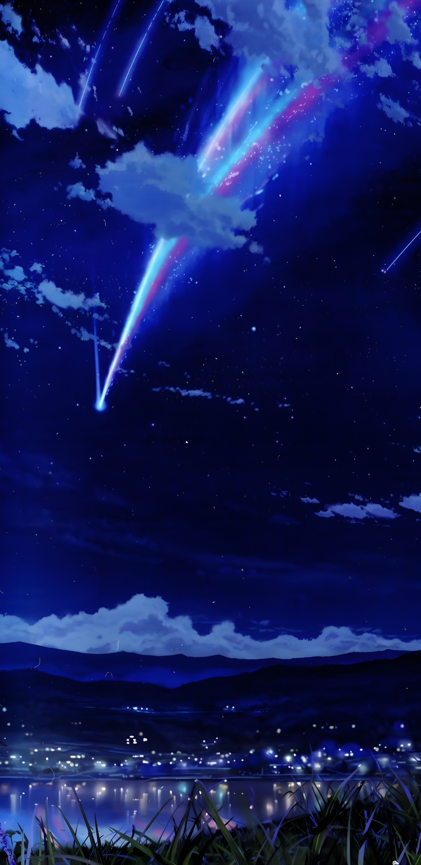 Anime, Atmosphere, Blue, Light, Astronomical Object. Wallpaper in 1440x2960 Resolution