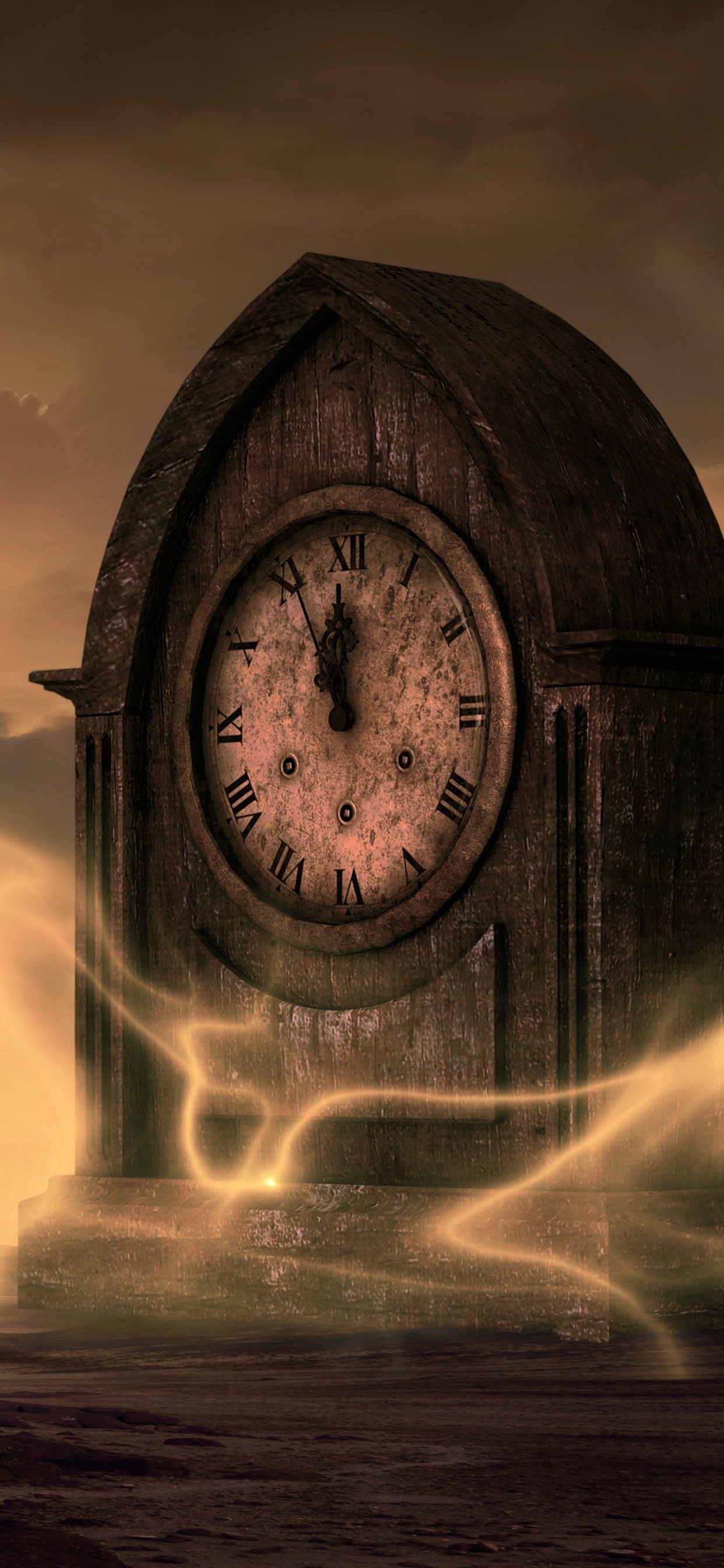 Woman Standing on a Hill With a Sun in The Distance. Wallpaper in 1242x2688 Resolution