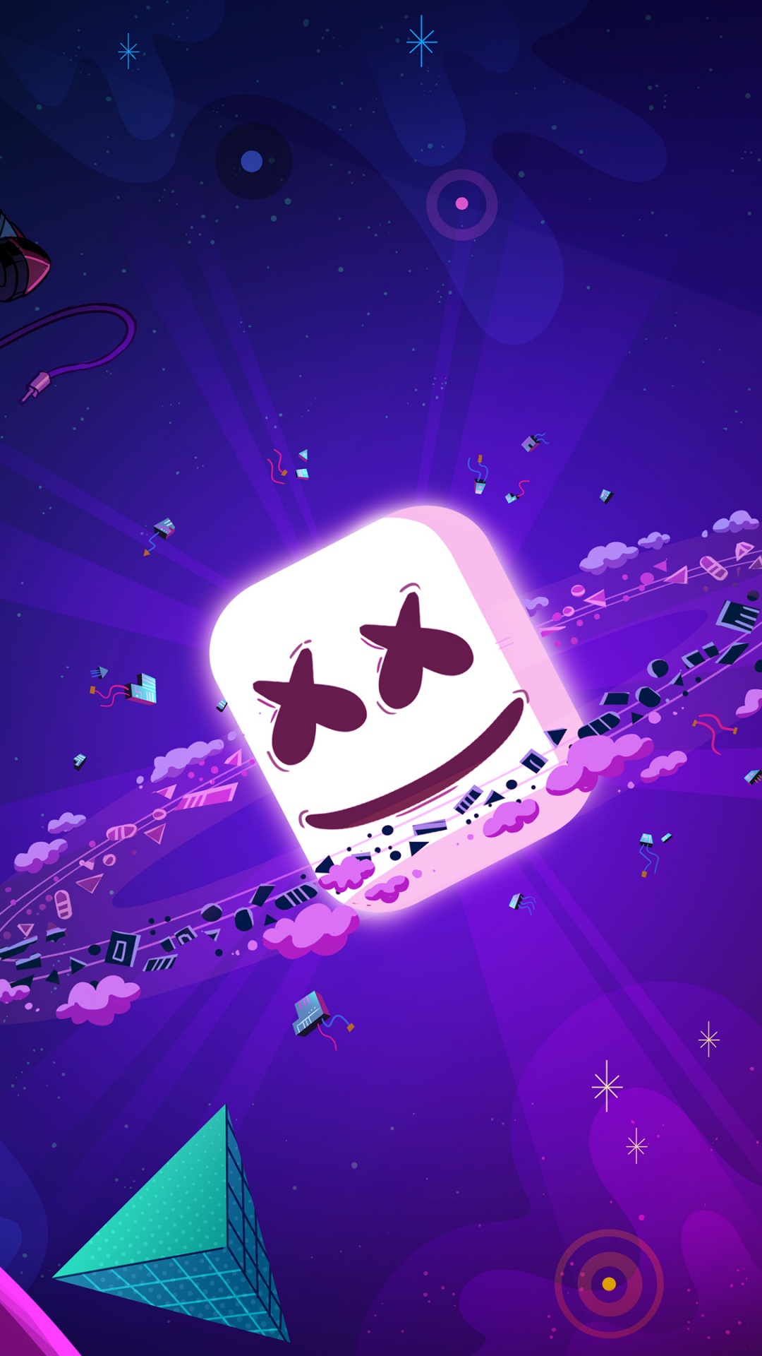 Purple and Blue Apple Logo. Wallpaper in 1080x1920 Resolution