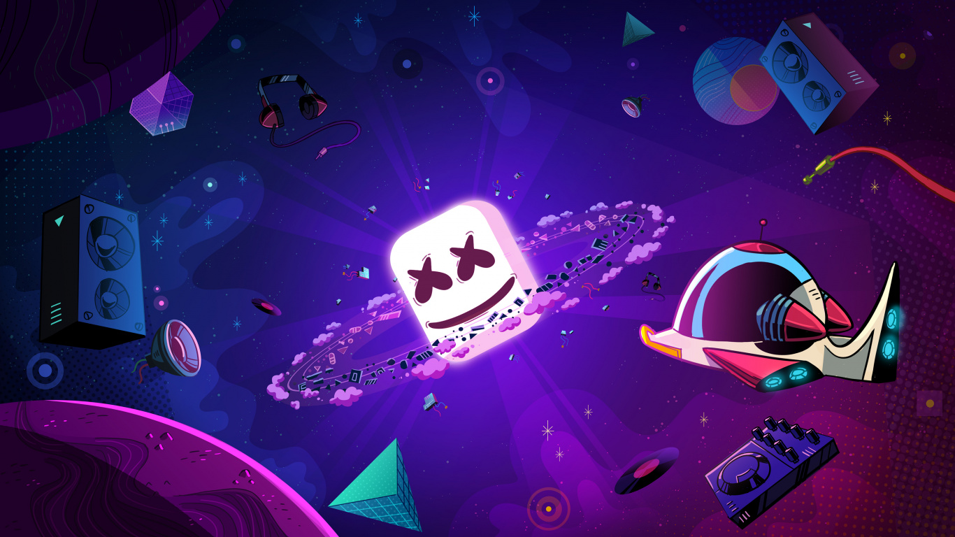 Logo de Manzana Morado y Azul. Wallpaper in 1366x768 Resolution