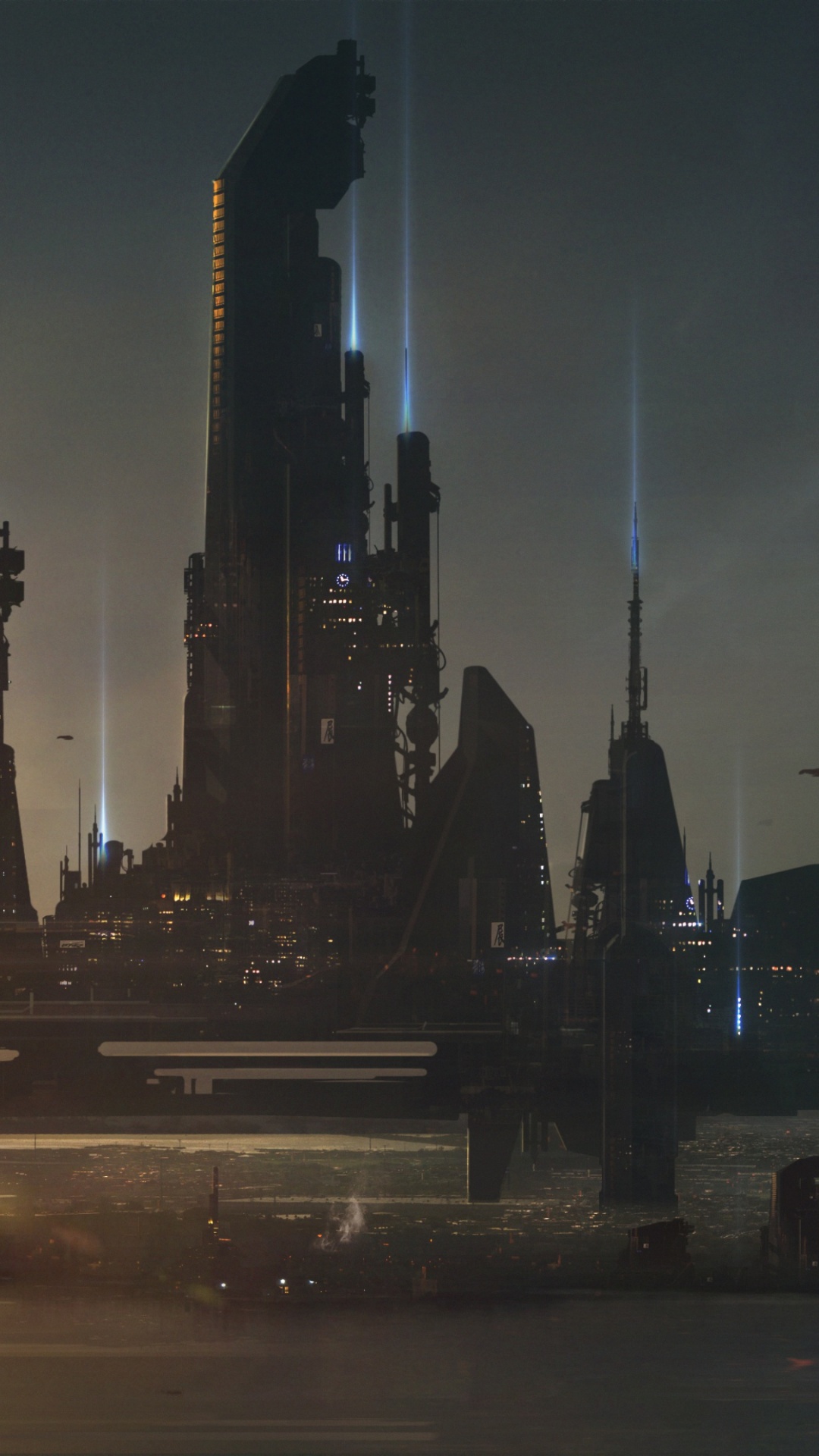 City Skyline During Night Time. Wallpaper in 1080x1920 Resolution