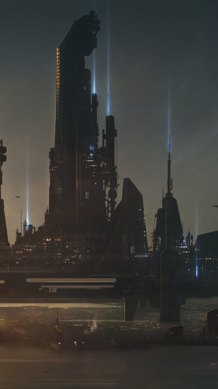 City Skyline During Night Time. Wallpaper in 750x1334 Resolution