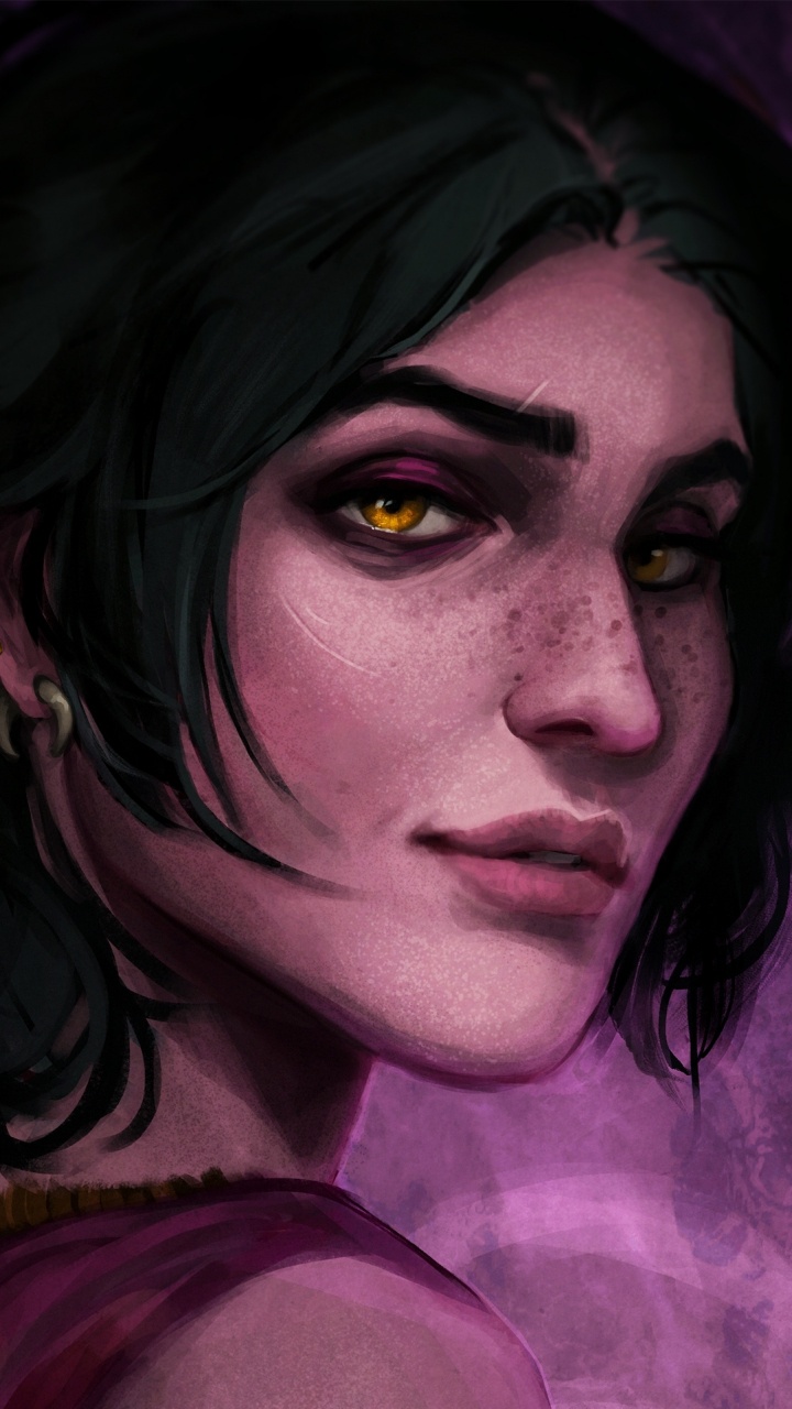 Kopf, Auge, Dragon Age Inquisition, Illustration, Purpur. Wallpaper in 720x1280 Resolution