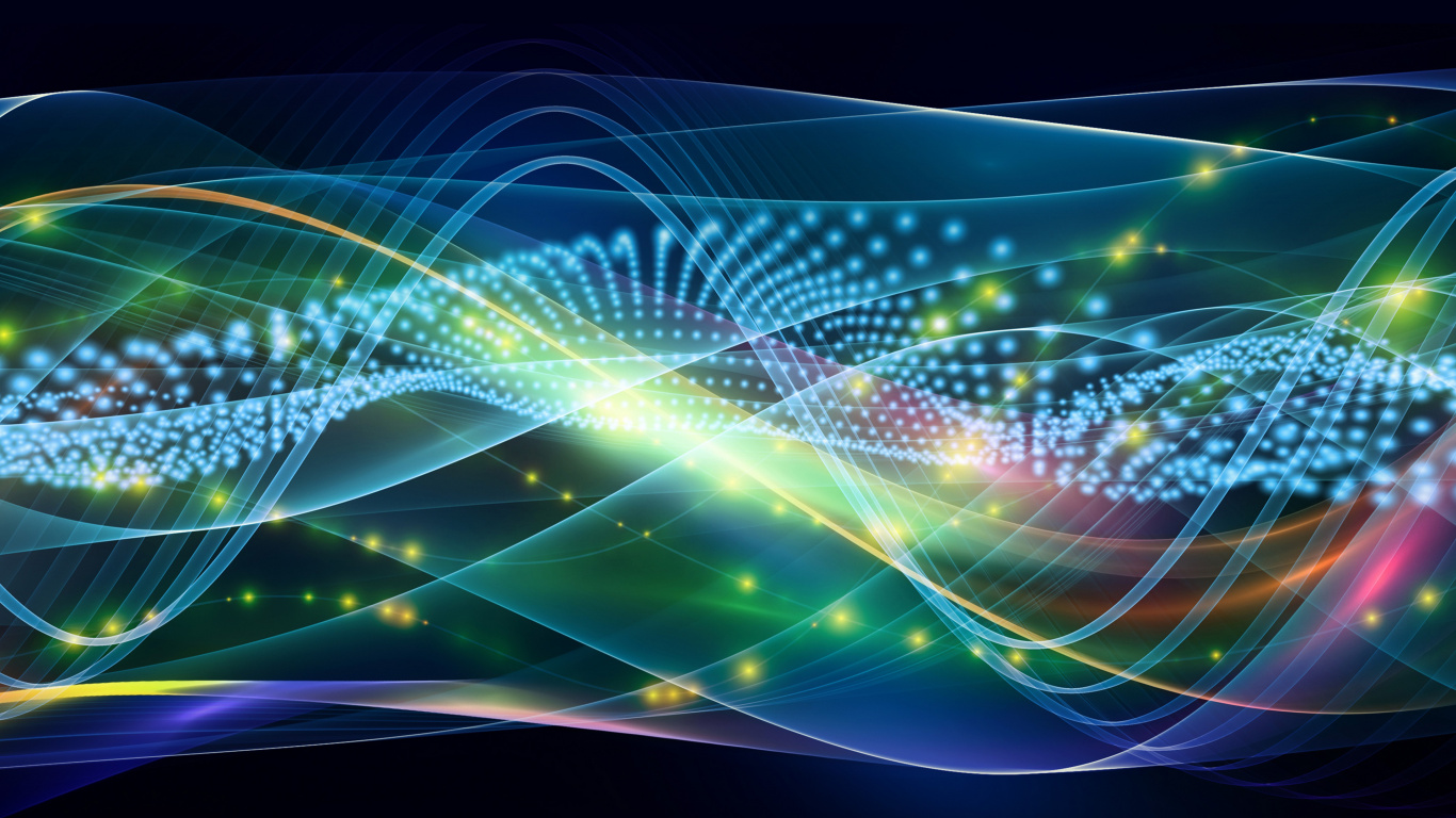 Luces Azules, Verdes y Amarillas. Wallpaper in 1366x768 Resolution