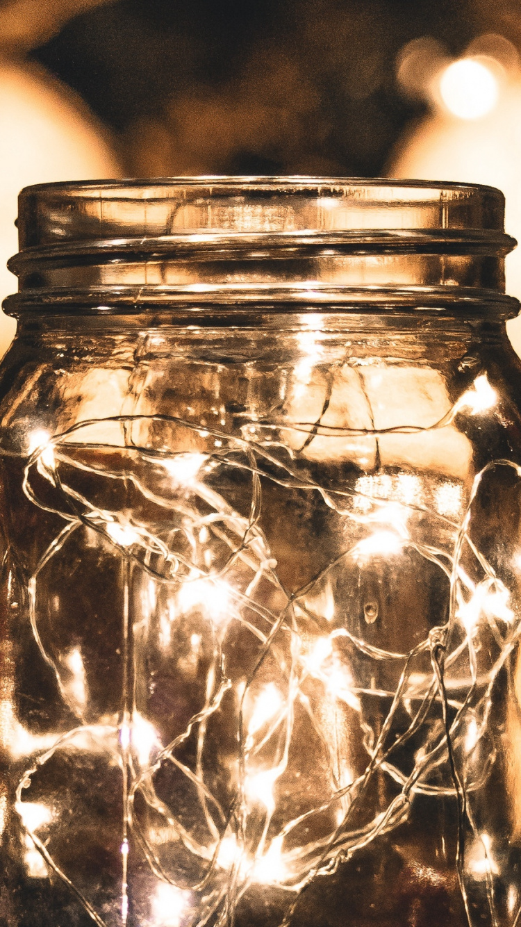 Mason Jar, Luz, Cristalería, Vidrio, Diodo Emisor de Luz. Wallpaper in 750x1334 Resolution
