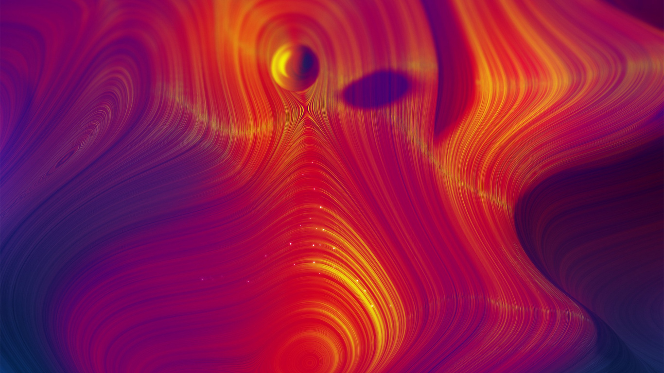Red and Yellow Light Illustration. Wallpaper in 1366x768 Resolution