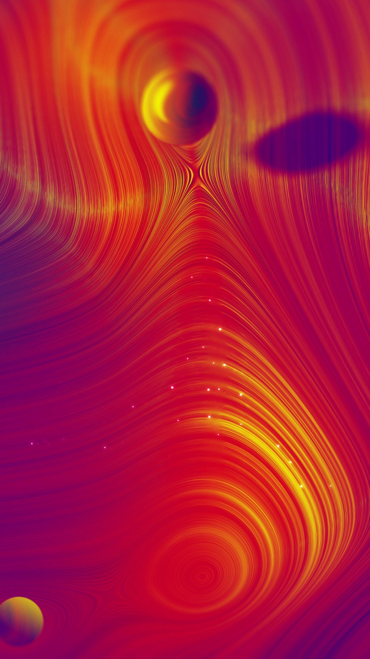 Red and Yellow Light Illustration. Wallpaper in 750x1334 Resolution
