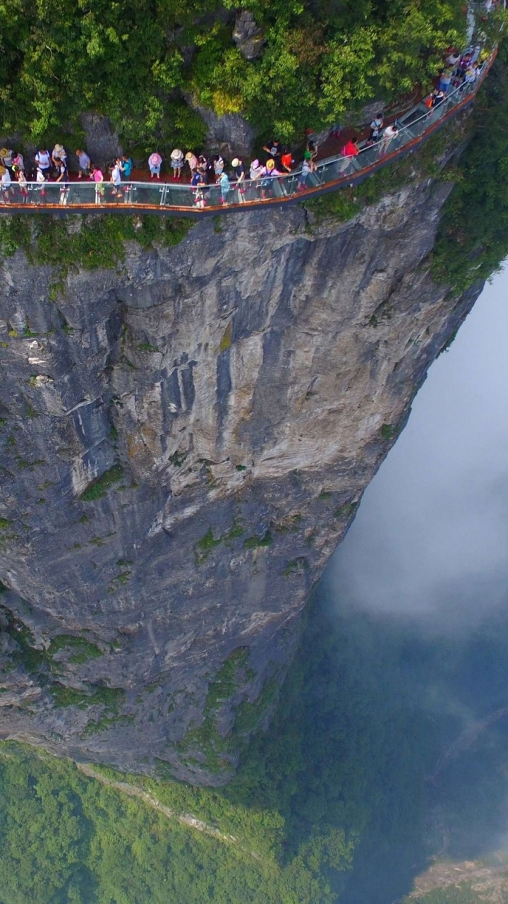 天门山, Zhangjiajie Glass Bridge, 悬崖, 地形, 山站 壁纸 720x1280 允许