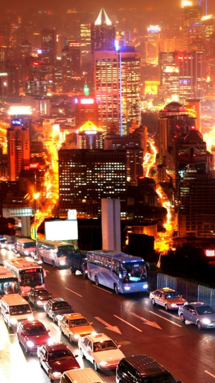 Cars on Road During Night Time. Wallpaper in 720x1280 Resolution