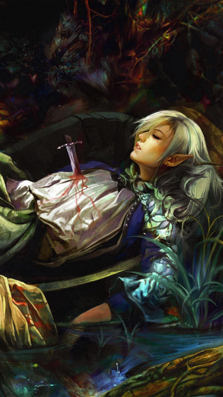 Frau in Grün-braunem Kleid Auf Blauem Textil Liegend. Wallpaper in 750x1334 Resolution