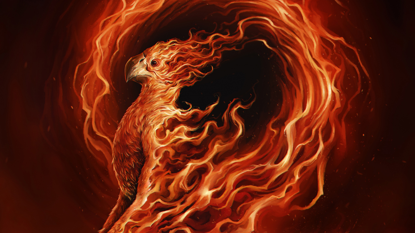 Brown and White Fire Illustration. Wallpaper in 1366x768 Resolution