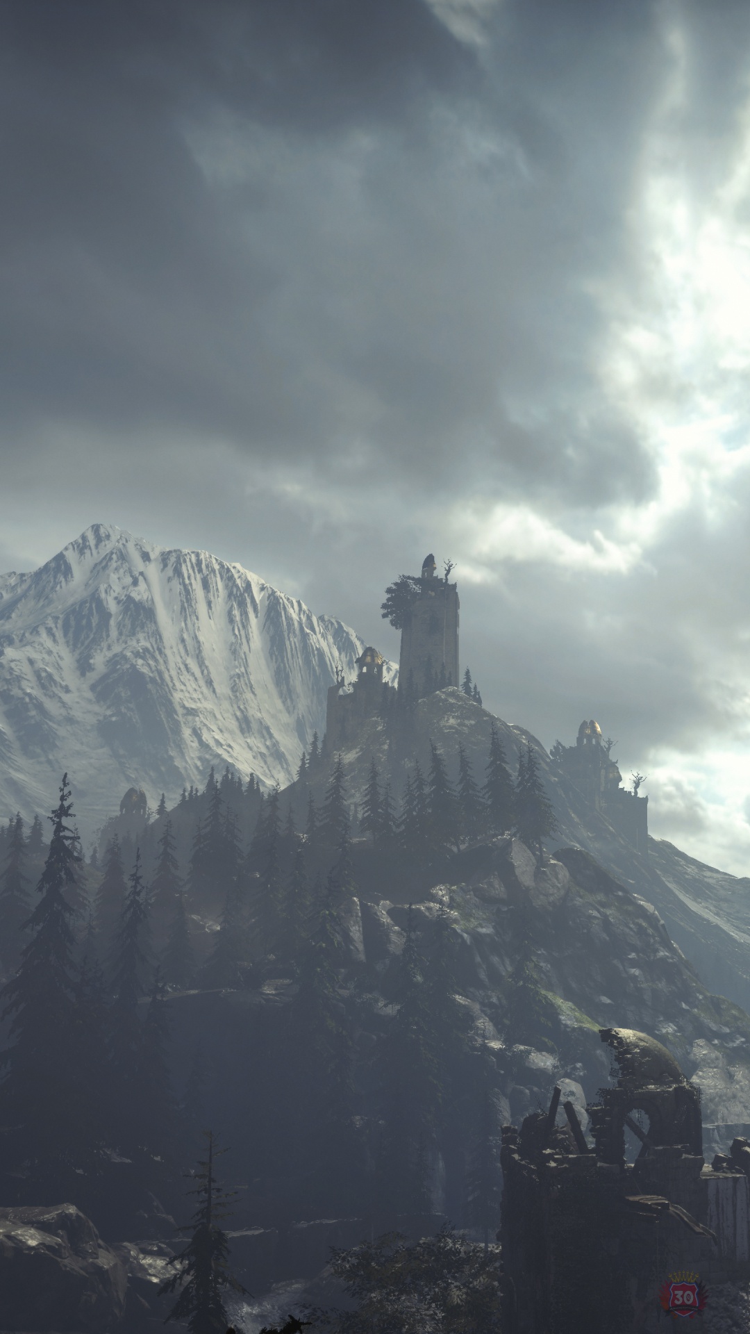 White and Black Mountains Under White Clouds During Daytime. Wallpaper in 1080x1920 Resolution