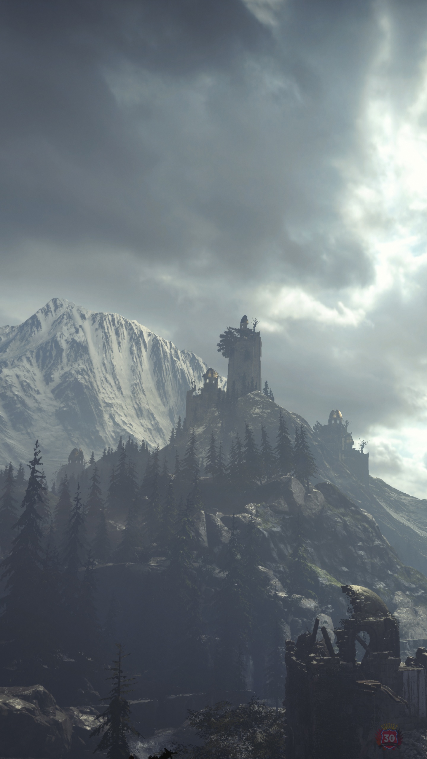 Weiße Und Schwarze Berge Unter Weißen Wolken Tagsüber. Wallpaper in 1440x2560 Resolution