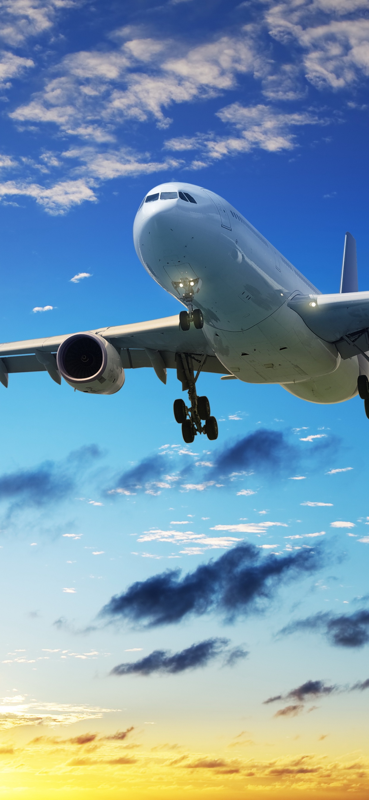 White Airplane Under Blue Sky During Daytime. Wallpaper in 1242x2688 Resolution