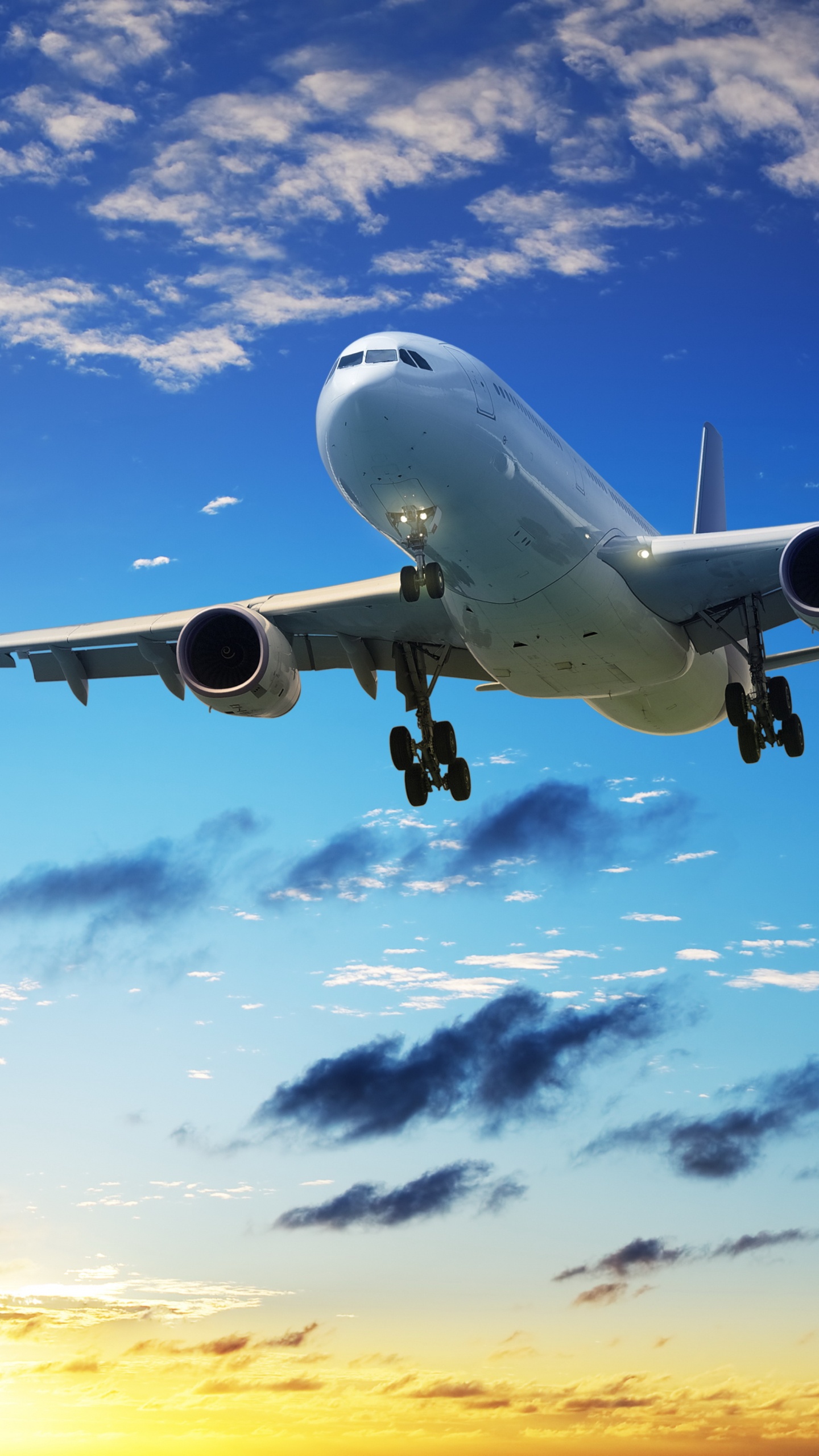 White Airplane Under Blue Sky During Daytime. Wallpaper in 1440x2560 Resolution