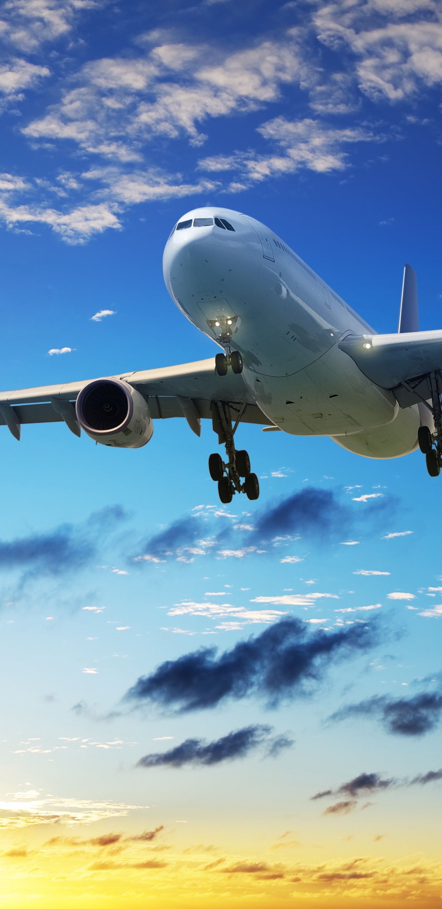 Avion Blanc Sous Ciel Bleu Pendant la Journée. Wallpaper in 1440x2960 Resolution