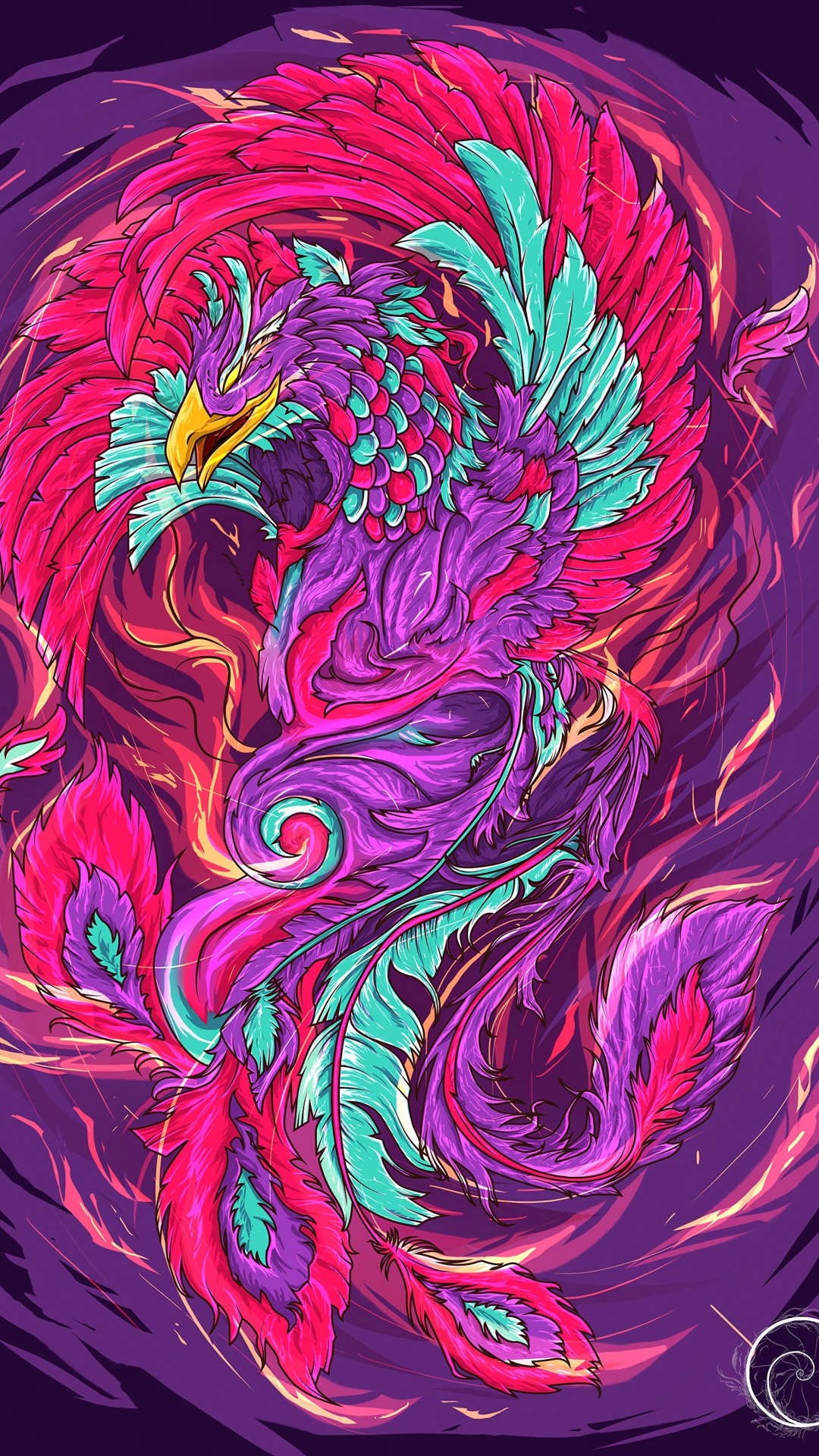 Pintura Abstracta Roja Amarilla y Azul. Wallpaper in 1080x1920 Resolution