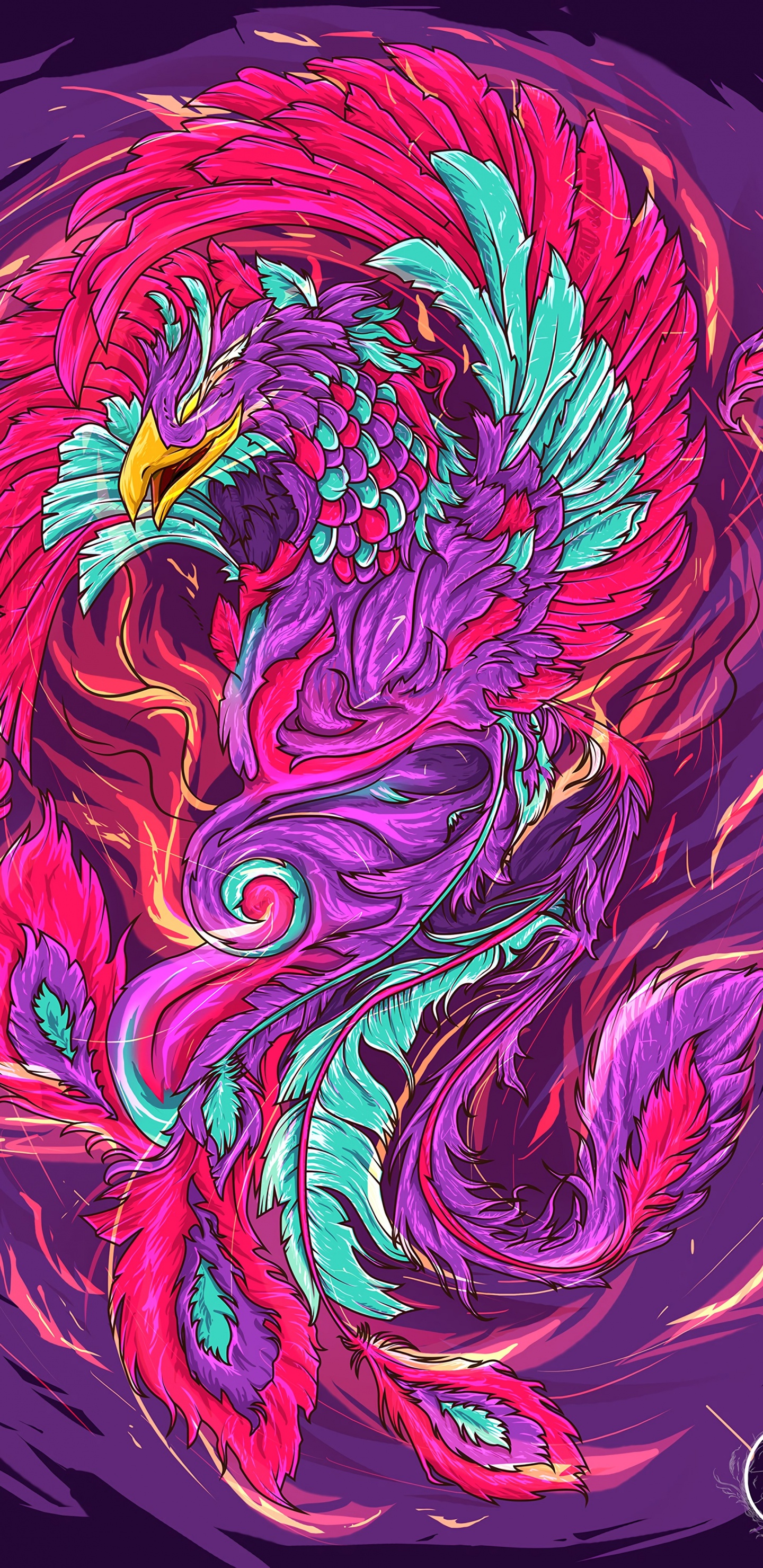 Red Yellow and Blue Abstract Painting. Wallpaper in 1440x2960 Resolution