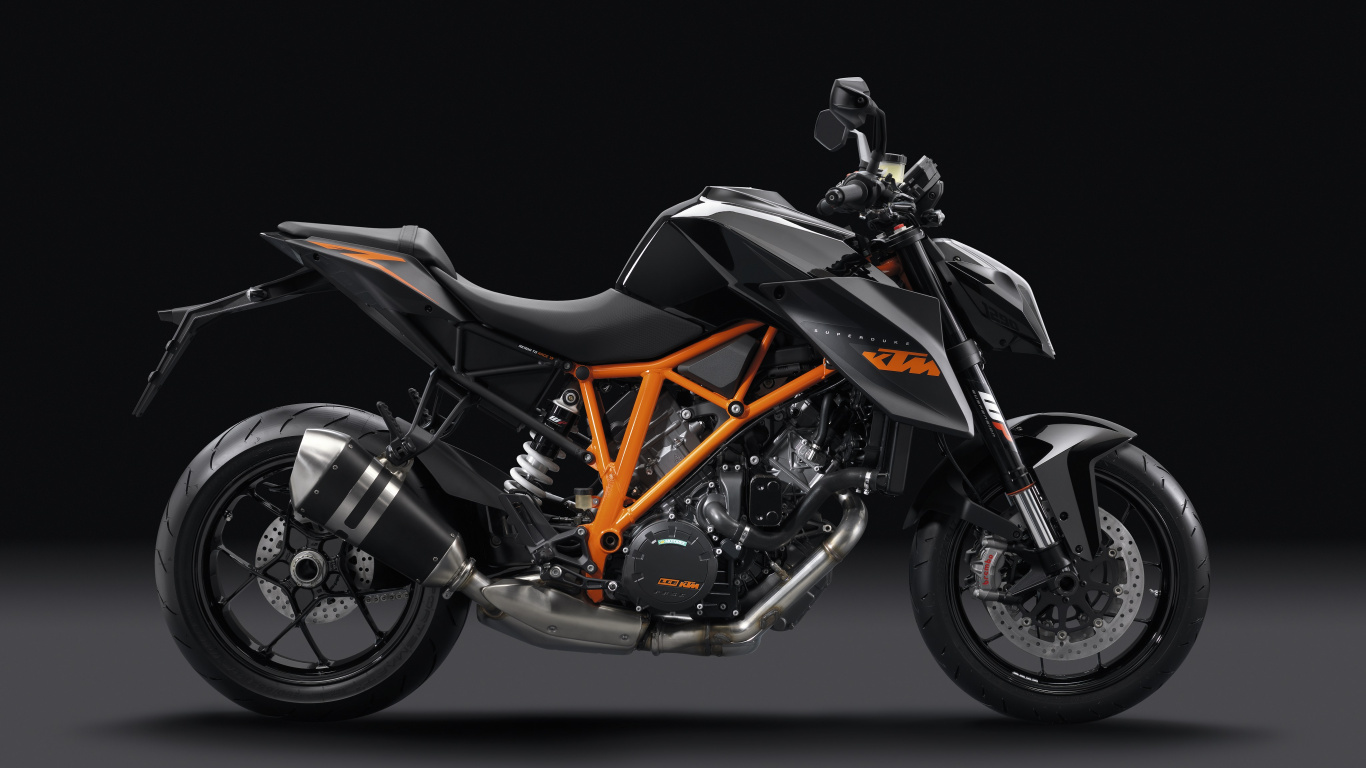 Vélo de Sport Noir et Orange. Wallpaper in 1366x768 Resolution