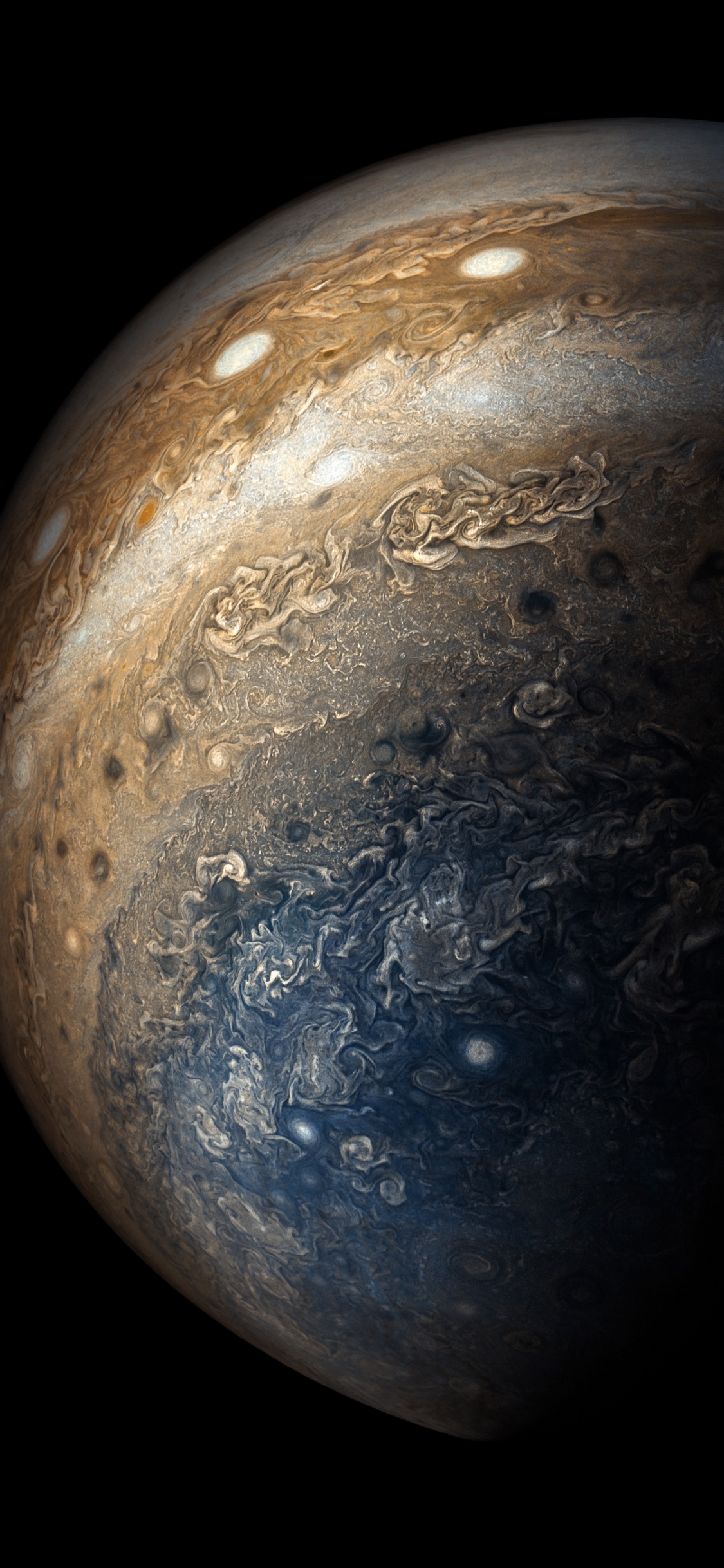 Braune Und Graue Kugel Auf Schwarzem Hintergrund. Wallpaper in 1125x2436 Resolution