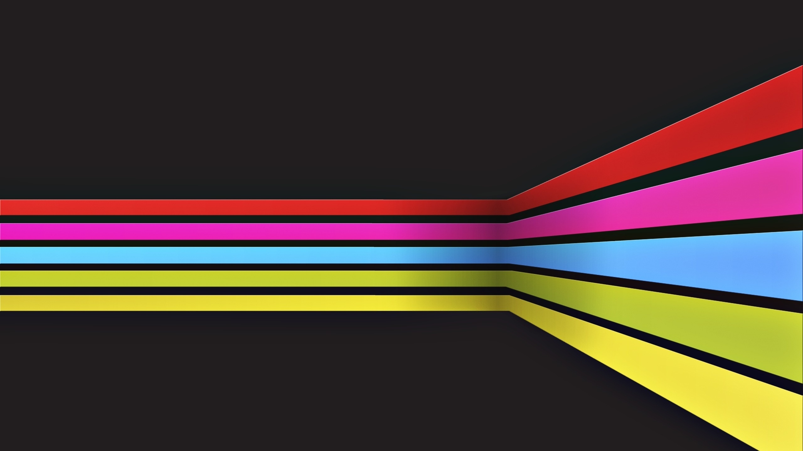 Red Yellow and Blue Striped Illustration. Wallpaper in 2560x1440 Resolution