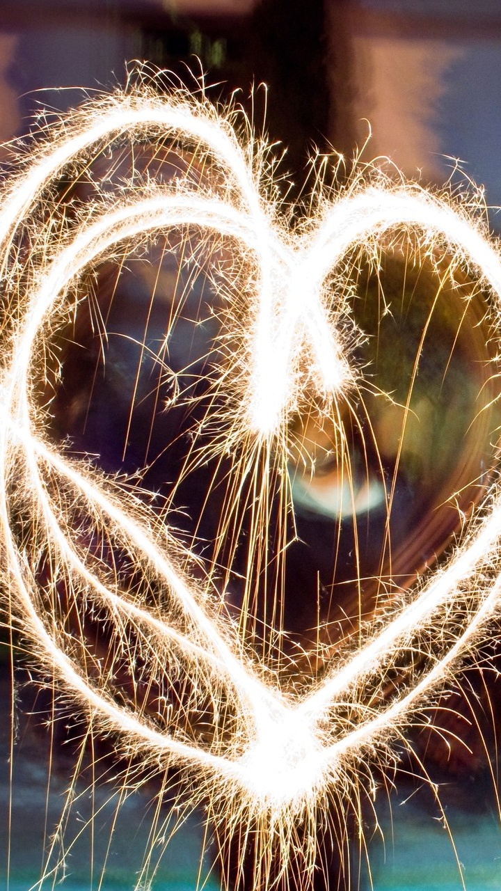Christmas Day, Sparkler, Light, Love, Heart. Wallpaper in 720x1280 Resolution