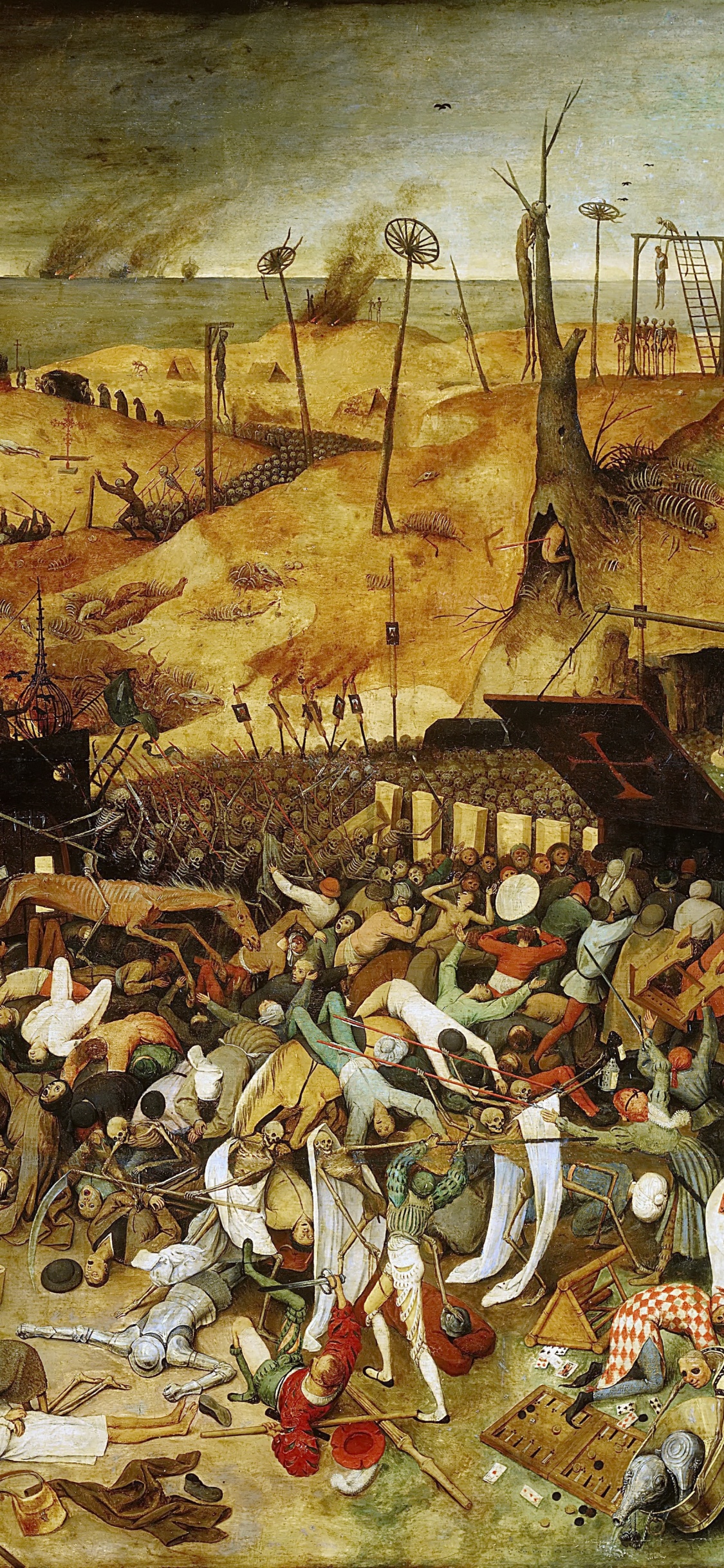 Les Gens Sur la Plage Peignant Sur un Mur Blanc. Wallpaper in 1125x2436 Resolution