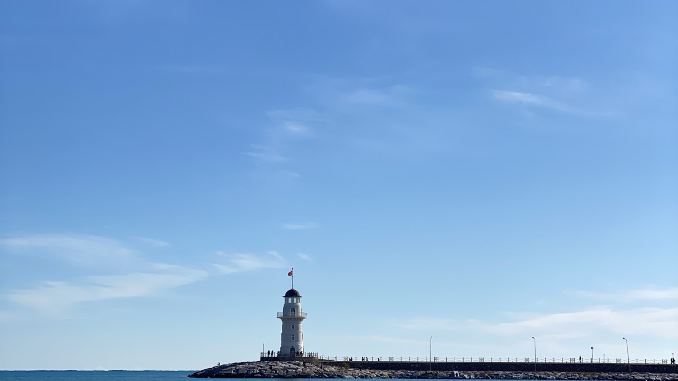 Cloud, Wasser, Leuchtturm, Tower, Flüssigkeit. Wallpaper in 1366x768 Resolution