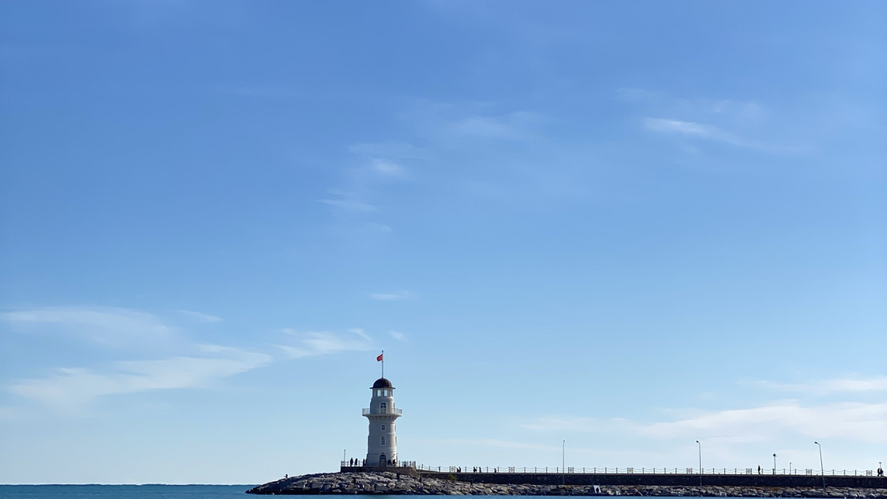 Cloud, Water, Lighthouse, Tower, Fluid. Wallpaper in 1280x720 Resolution