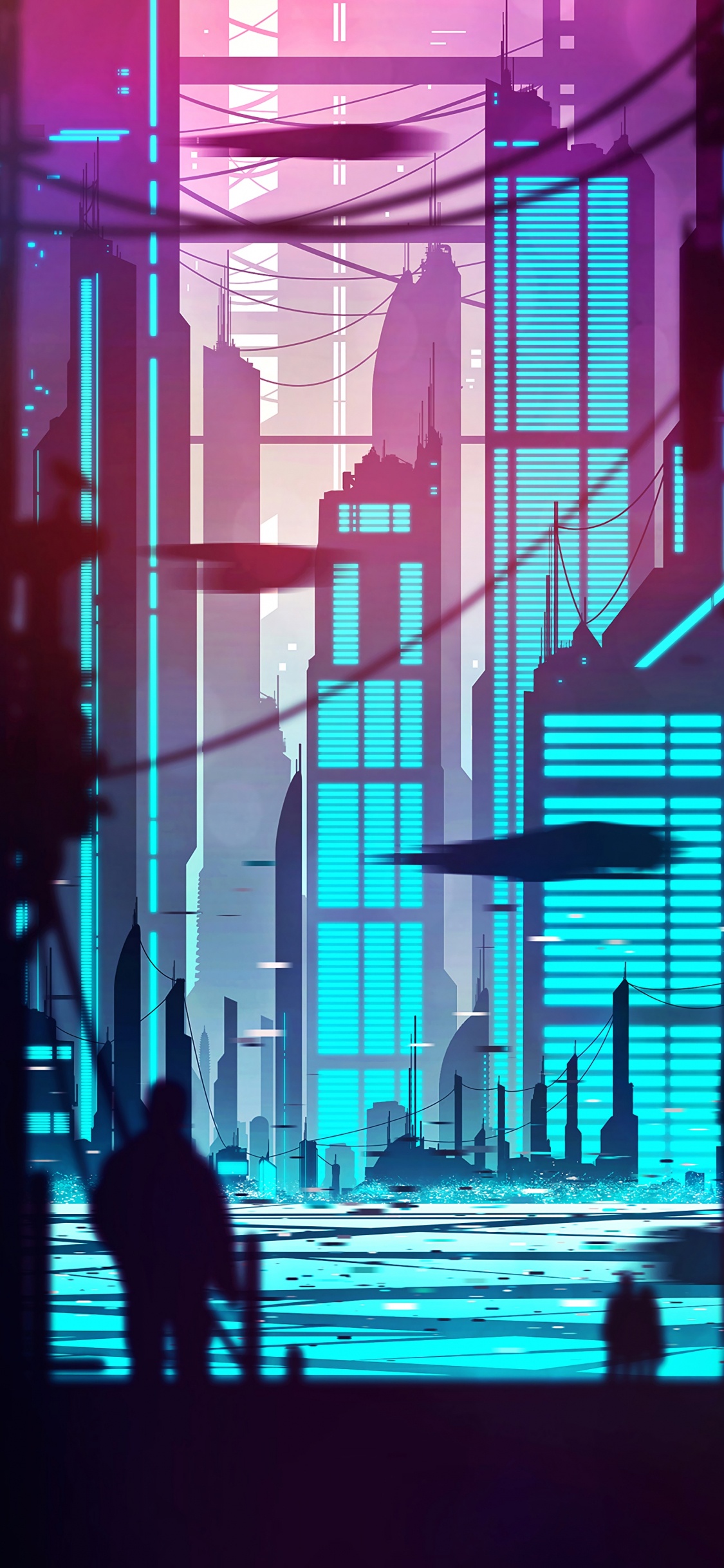 庞克, 艺术, 剪影, 大都会, 建筑 壁纸 1125x2436 允许